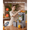 VEVOR Commercial Orange Juicer Machine, Slow Masticating Juicer Extractor, 100W Electric Orange Juice Squeezer, Lemon Citrus Pomegranates Extractor, with Peel Collecting Bucket and PC Cover