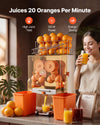 VEVOR Commercial Orange Juicer Machine, 120W Electric Orange Juice Press, Stainless Steel Orange Squeezer for 20 per Minute, Lemon Citrus Pomegranates Extractor with Peels Collecting Bucket