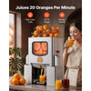 VEVOR Commercial Orange Juicer Machine, 120W Electric Orange Juice Press, Stainless Steel Orange Squeezer for 20 per Minute, Lemon Citrus Pomegranates Extractor with Peels Collecting Bucket