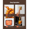 VEVOR Commercial Orange Juicer Machine, 120W Electric Orange Juice Press, Stainless Steel Orange Squeezer for 20 per Minute, Lemon Citrus Pomegranates Extractor with Peels Collecting Bucket