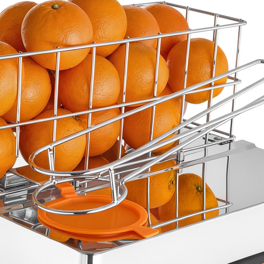 VEVOR Commercial Orange Juicer Machine, 120W Electric Orange Juice Press, Stainless Steel Orange Squeezer for 20 per Minute, Lemon Citrus Pomegranates Extractor with Peels Collecting Bucket