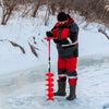 VEVOR Ice Drill Auger, 6\" Diameter Nylon Ice Auger, 39\" Length Ice Auger Bit,Auger Drill with 11.8\" Extension Rod,Auger Bit with Drill Adapter,Top Plate & Blade Guard for Ice Fishing Ice Burrowing