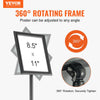 VEVOR Pedestal Sign Holder, 8.5 x 11 Inch Vertical and Horizontal Adjustable Poster Stand, Heavy-Duty Floor Standing Sign Holder with Round Base for Display, Advertisement, and Outdoor, Black