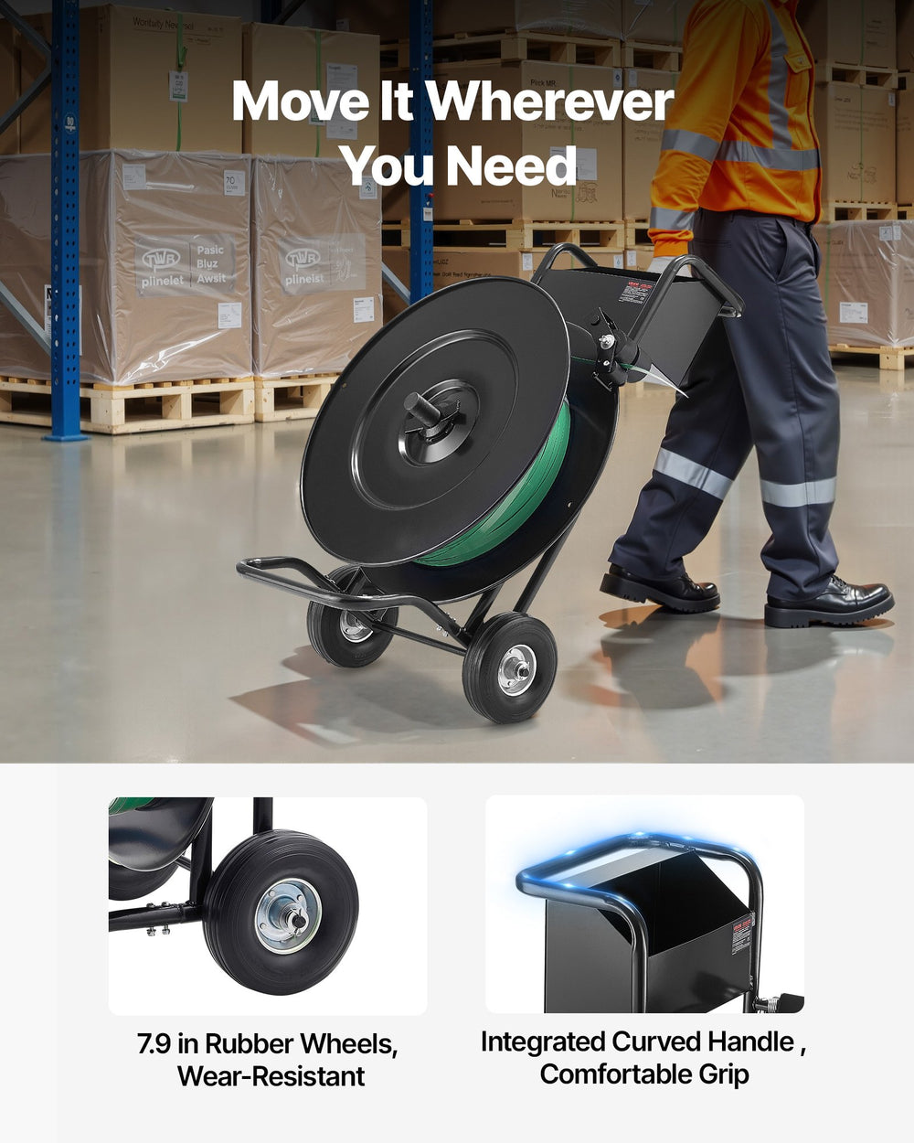 VEVOR Banding Strapping Cart angle view