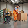 VEVOR Banding Strapping Cart, Fit for PET / PP / Polyester Strapping Coils with 8 inches Core Size, Heavy Duty Strapping Dispenser Equipped with Upgrade Brake System, Built-in Spacious Tray for Tools
