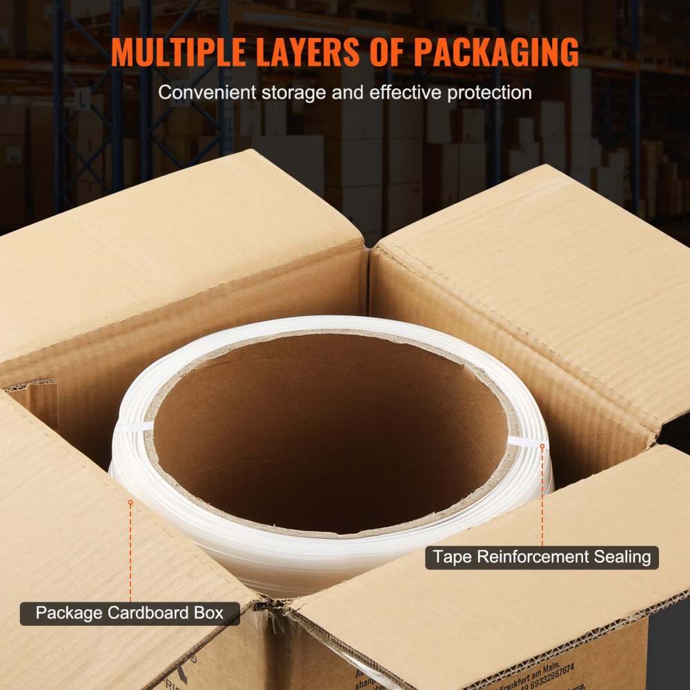 VEVOR Packaging Woven Cord Strapping Roll, 660' Length x 1/2" Width x 0.03" Thickness, 882 lbs Breaking Strength, Heavy Duty Banding Pallet Strap Coil, Portable Strong Banding Packing Straps, White
