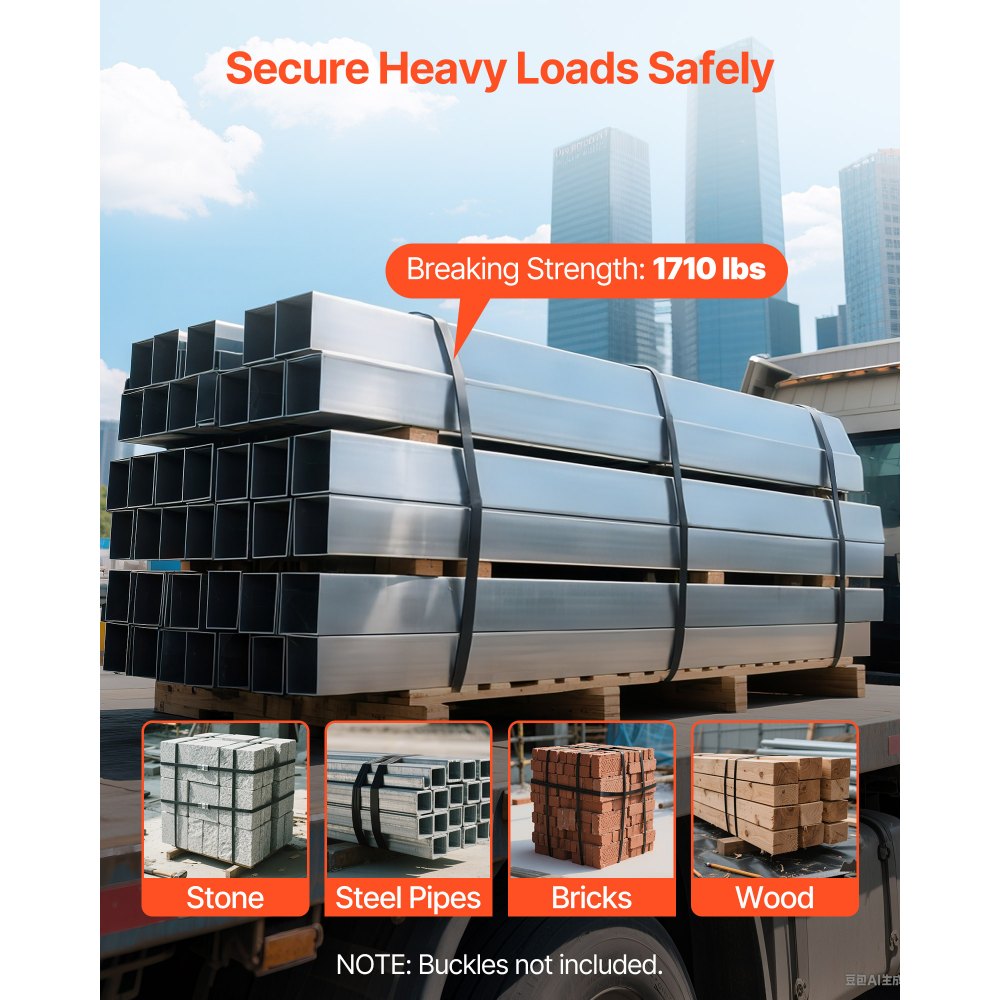 VEVOR Steel Strapping Coil, 3/4 in x 0.02 in x 300 ft, Metal Strapping Banding Roll Withstands Harsh Environment, 1710 lbs Break Strength, Heavy Duty Banding Pallet Strap Coil for Pallet Packing