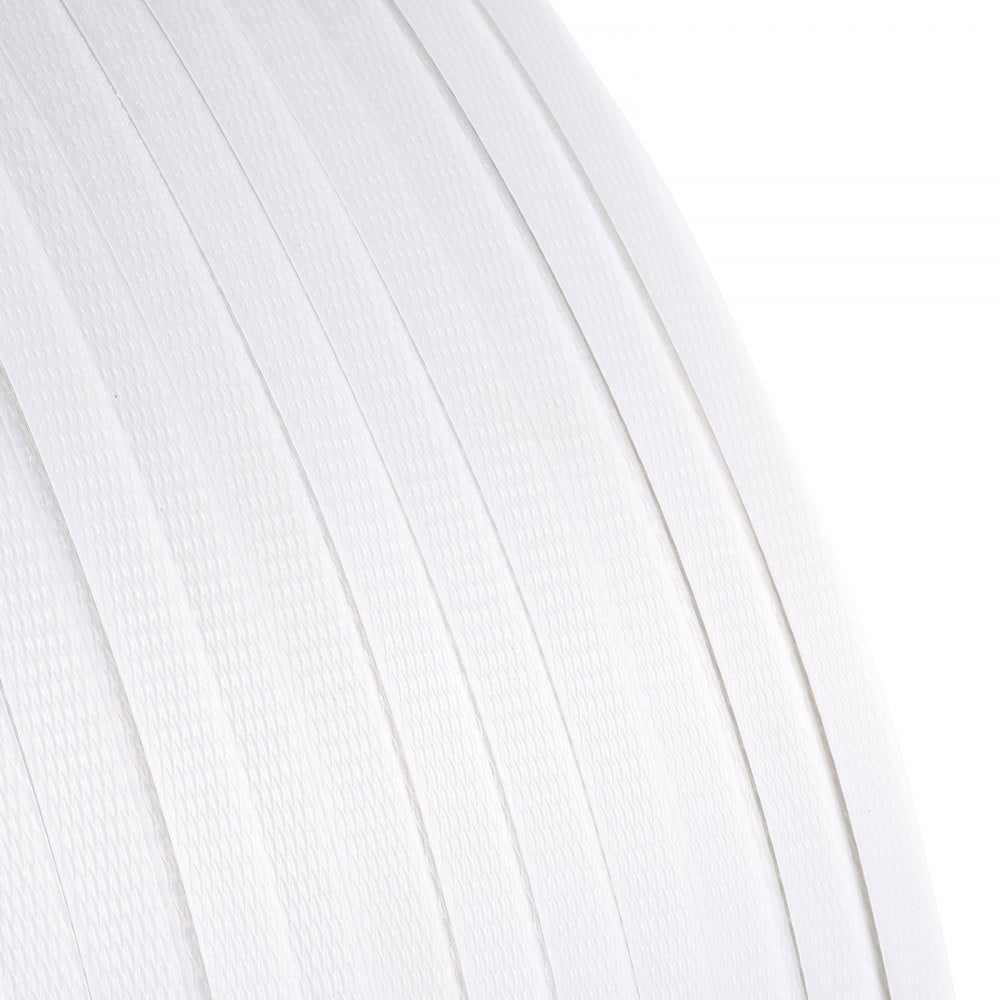 VEVOR Packaging Polypropylene (PP) Strapping Roll, 9900' Length x 1/2" Width x 0.03" Thickness, 243 lbs Break Strength, Heavy Duty Banding Pallet Strap Coil, Portable Strong Packing Straps, White