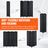 VEVOR 4 Panel Room Divider, Hand-Woven Folding Privacy Screens with Hinges, Portable and Freestanding Partition Room Dividers and Wall Divider for Room Separation, Black