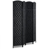 VEVOR 4 Panel Room Divider, Hand-Woven Folding Privacy Screens with Hinges, Portable and Freestanding Partition Room Dividers and Wall Divider for Room Separation, Black