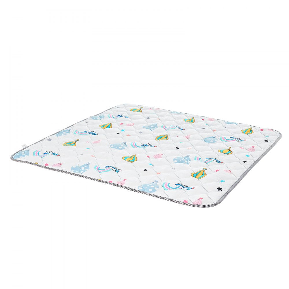 VEVOR Baby Play Mat, 50""x50"" Baby Crawling Mat, Non-Slip One-Piece Soft Baby Playmat, Foldable Floor Mat, Waterproof Activity Playmats for Babies,Toddlers, Infants, Machine Washable, Play & Tummy Time