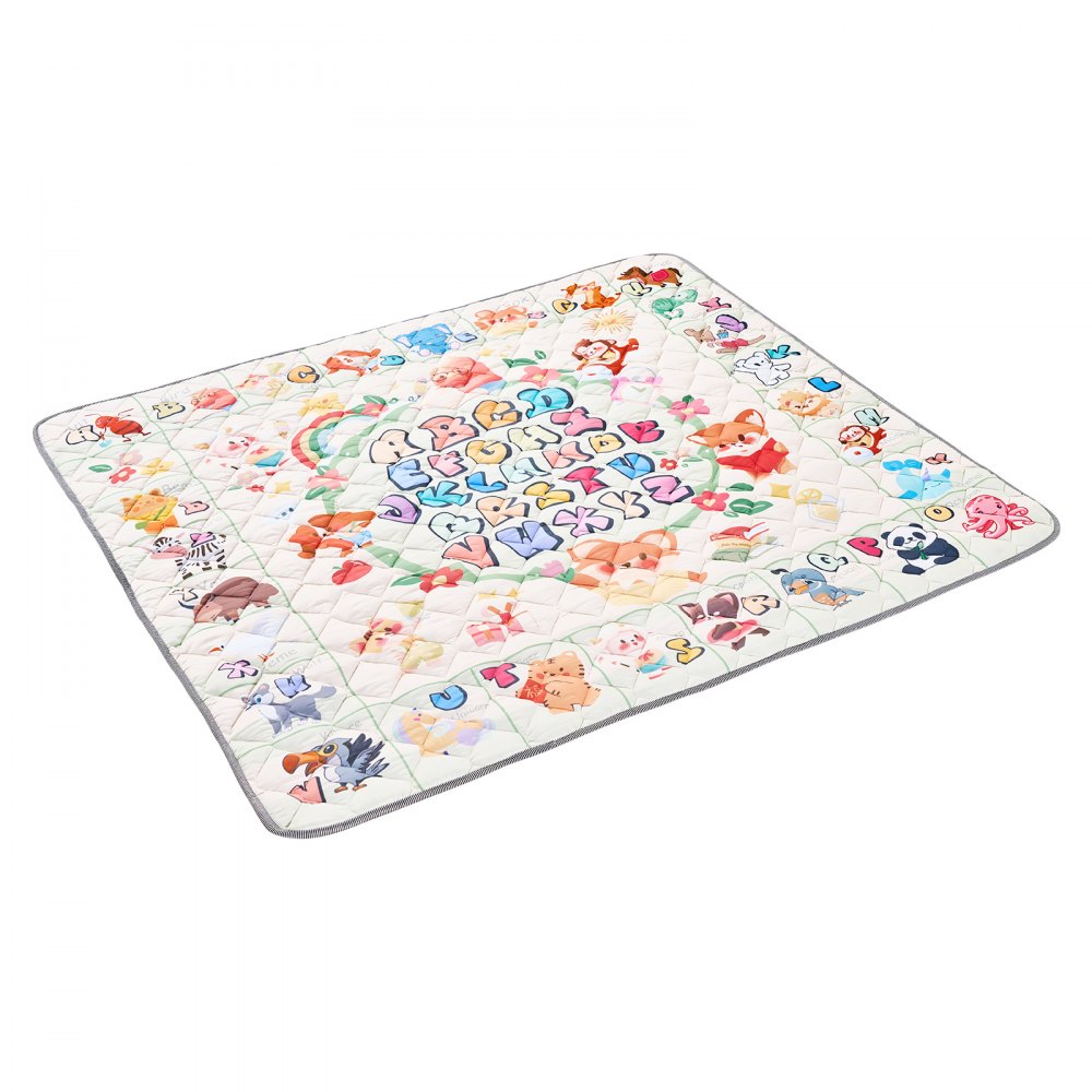VEVOR Baby Play Mat, Extra Large 71""x79"" Baby Crawling Mat, Non-Slip One-Piece Thickened Soft Baby Mat, Foldable Floor Mat, Waterproof Activity Playmats for Babies Toddlers Infants, Machine Washable