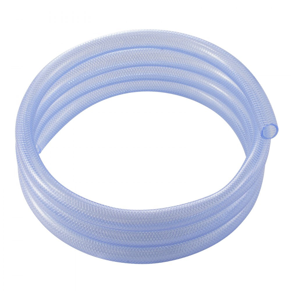 VEVOR Braided Clear Vinyl Tubing, 3/4" ID x 19/20" OD, 10FT Plastic PVC Tubing, Flexible and Cuttable Clear Hose, 1/10 in Wall Thickness, High-strength PVC Material for Aquarium Irrigation Swimming