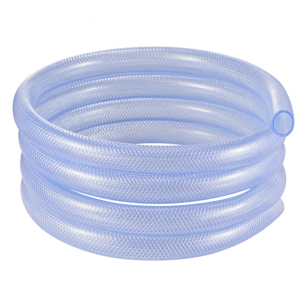 VEVOR Braided Clear Vinyl Tubing, 3/4" ID x 19/20" OD, 10FT Plastic PVC Tubing, Flexible and Cuttable Clear Hose, 1/10 in Wall Thickness, High-strength PVC Material for Aquarium Irrigation Swimming