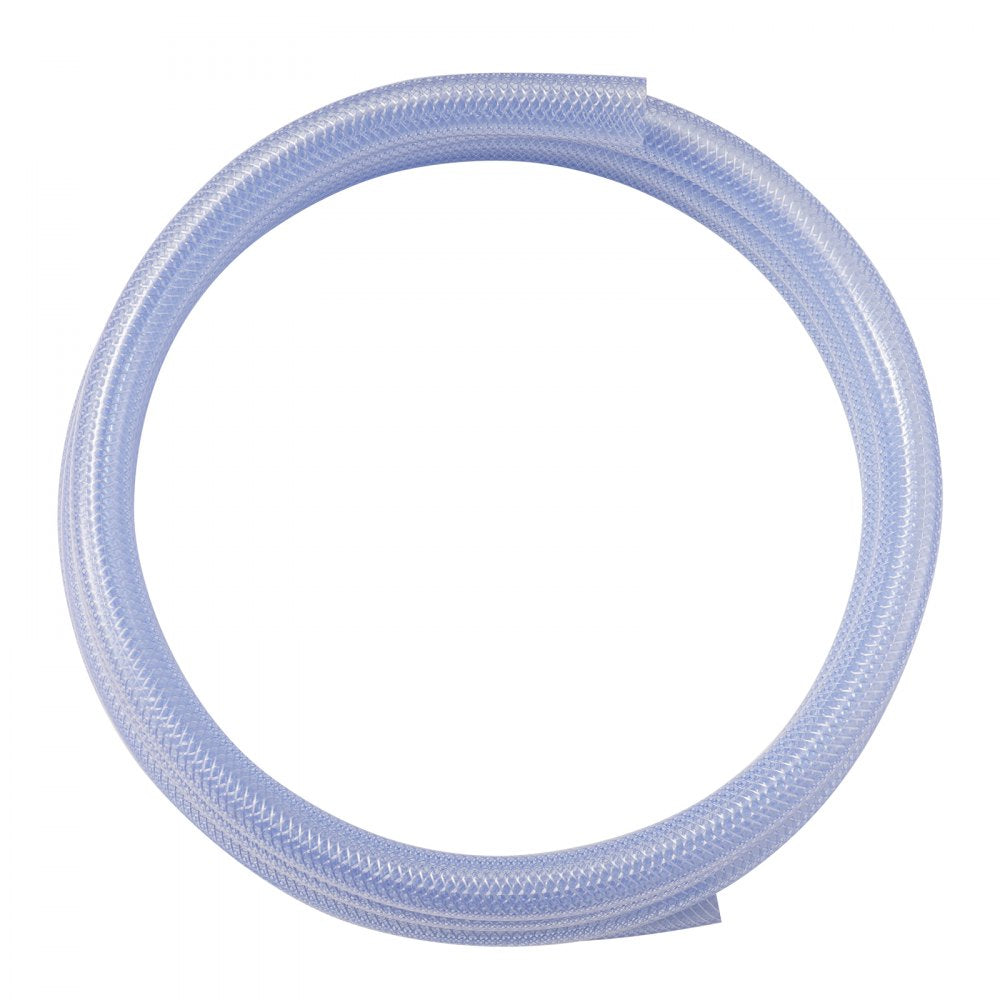 VEVOR Braided Clear Vinyl Tubing, 3/4" ID x 19/20" OD, 10FT Plastic PVC Tubing, Flexible and Cuttable Clear Hose, 1/10 in Wall Thickness, High-strength PVC Material for Aquarium Irrigation Swimming