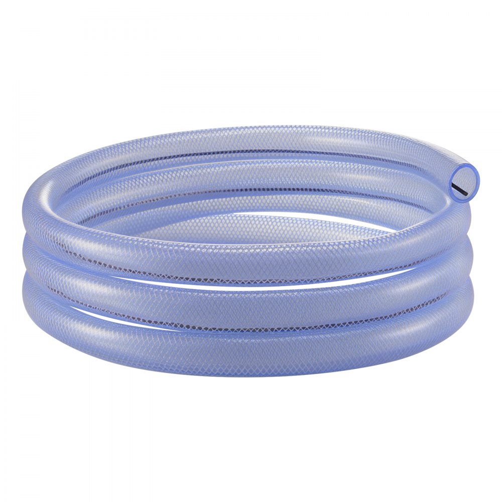 VEVOR Braided Clear Vinyl Tubing, 3/4" ID x 19/20" OD, 10FT Plastic PVC Tubing, Flexible and Cuttable Clear Hose, 1/10 in Wall Thickness, High-strength PVC Material for Aquarium Irrigation Swimming