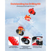 VEVOR Ice Auger Drill Bit, 8in Diameter 39in Length, Cordless Nylon Ice Fishing Augers With Extra 13.4in Extension Rod, Drill Adapter, Top Plate and Blade Guard