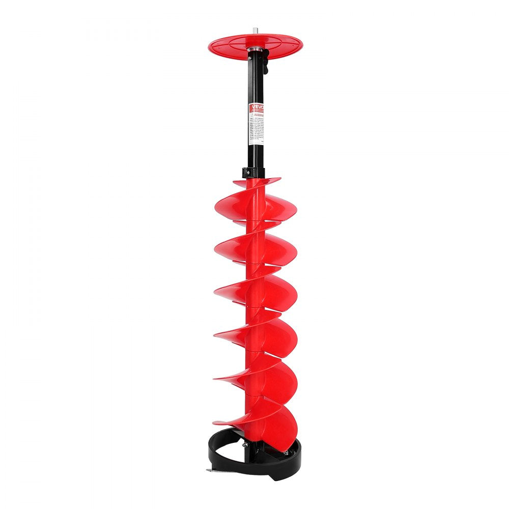 VEVOR Ice Auger Drill Bit, 8in Diameter 39in Length, Cordless Nylon Ice Fishing Augers With Extra 13.4in Extension Rod, Drill Adapter, Top Plate and Blade Guard