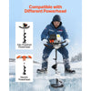 VEVOR Ice Auger Drill Bit, 8" Dia. High-Strength Steel Ice Fishing Augers, Weather-Resistant Spiral Drill Bits Replacement with Center Tip, Compatible with Electric/ Gas Powered Augers
