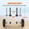VEVOR Heavy Duty Kayak Cart, 280lbs Load Capacity, Detachable Canoe Trolley Cart with 10'' Solid Tires, Adjustable Width & Top Foam Protection, for Kayaks with Drain Holes of 2.54 cm and Above