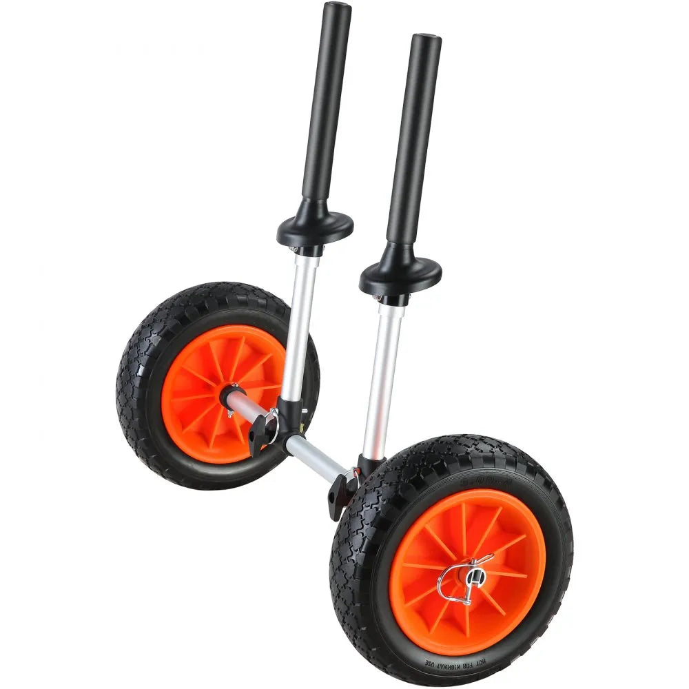 VEVOR Heavy Duty Kayak Cart, 280lbs Load Capacity, Detachable Canoe Trolley Cart with 10'' Solid Tires, Adjustable Width & Top Foam Protection, for Kayaks with Drain Holes of 2.54 cm and Above