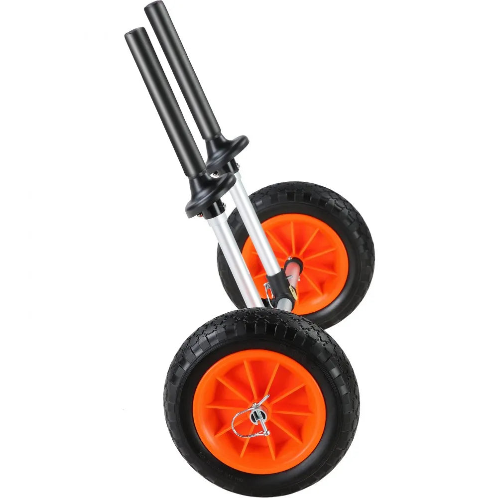 VEVOR Heavy Duty Kayak Cart, 280lbs Load Capacity, Detachable Canoe Trolley Cart with 10'' Solid Tires, Adjustable Width & Top Foam Protection, for Kayaks with Drain Holes of 2.54 cm and Above