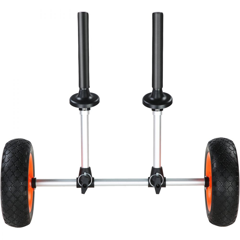 VEVOR Heavy Duty Kayak Cart, 280lbs Load Capacity, Detachable Canoe Trolley Cart with 10'' Solid Tires, Adjustable Width & Top Foam Protection, for Kayaks with Drain Holes of 2.54 cm and Above