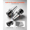 VEVOR CAT40 Collet Holder ER32 5 Piece Precision Spring Collet Chuck Set, for Milling Machine Drill Presses, 4000 RPM Max Speed, CAT40 Tool Holder Spring Collet with 0.0004" TIR, Labeled Storage Box