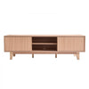 VEVOR TV Stand, Boho Entertainment Center for TVs up to 59 in, 350 lbs Load Capacity, TV Media Console Table with Adjustable Open Storage Shelves & Sliding Door for Living Room, Bedroom, Burlywood