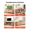 VEVOR TV Stand, Boho Entertainment Center for TVs up to 58 in, 350 lbs Load, TV Media Console Table with Adjustable Storage Shelves and Rolling Door, Television Stand for Living Room, Bedroom, Burlywood