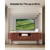 VEVOR TV Stand, Mid Century Modern Entertainment Center for TVs up to 58 in, 350 lbs Load Capacity, TV Media Console Table with Drawer, Open Storage Shelves & Rolling Door for Living Room, Bedroom