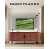 VEVOR TV Stand, Boho Entertainment Center for TVs up to 58 in, 350 lbs Load, TV Media Console Table with Adjustable Storage Shelves & Rolling Door, Television Stand for Living Room, Bedroom, Brown