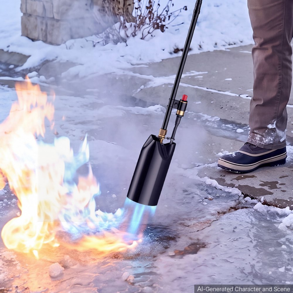 VEVOR Propane Torch Weed Burner 36" 600,000 BTU High Output with 10 ft Hose, for Garden Road Ice Snow Melting, Adjustable Flame, Heavy Duty Blow Torch with Turbo Trigger & Self Igniter, Flamethrower