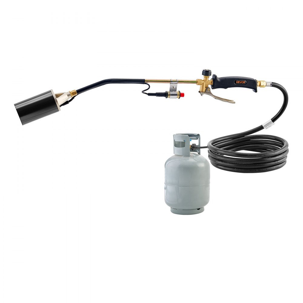 VEVOR Propane Torch Weed Burner, High Output 1,800,000 BTU with 10 ft Hose, Heavy Duty Blow Torch with Adjustable Flame & Turbo Trigger Push Button Auto Igniter, Flamethrower for Garden Ice Snow Road