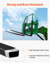 VEVOR pallet fork frame high-strength carbon steel and corrosion-resistant coating (infographic)