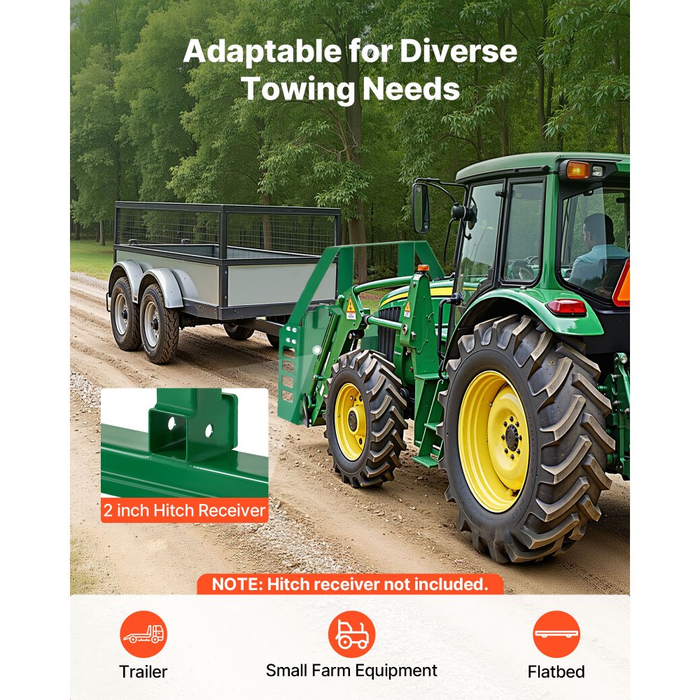 VEVOR Pallet Fork Frame Attachment with 42-inch Skid Steer Forks for JD Tractors