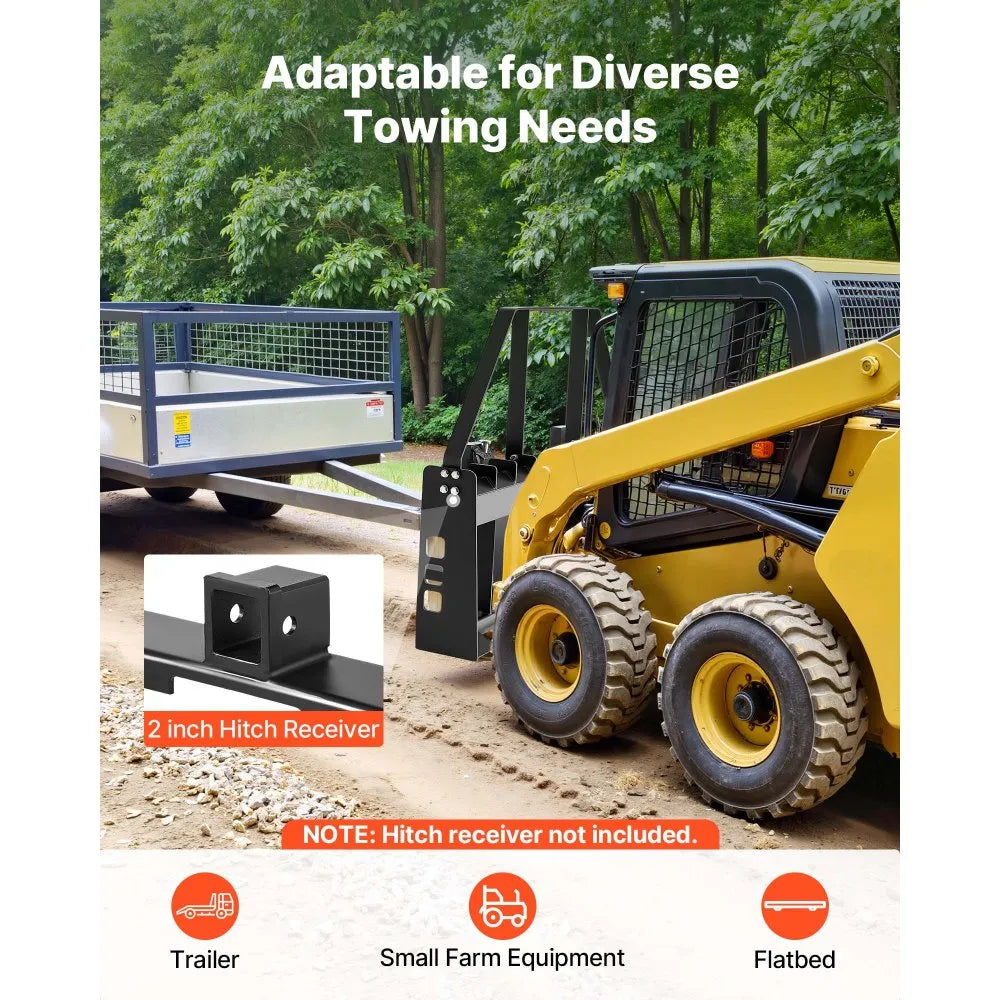 VEVOR Pallet Fork Frame Attachment with 48-inch Skid Steer Pallet Forks 4000 lbs
