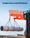 VEVOR Forklift Jib Boom Crane, 5500 lbs Capacity, Forklift Mobile Crane Lifting Hoist with 2 Hooks, Manual Telescopic 47.2-73.5 in, Boom Attachment Towing Handling Equipment for Warehouse & Factories