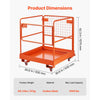 VEVOR Forklift Safety Cage, 36.6 x 36.6 Inch, Forklift Man Basket with 4 Wheels, 1200 lbs Capacity, Heavy Duty Work Platform, Collapsible Lift Basket Safety Set, for Most Aerial Jobs Lifting Loader