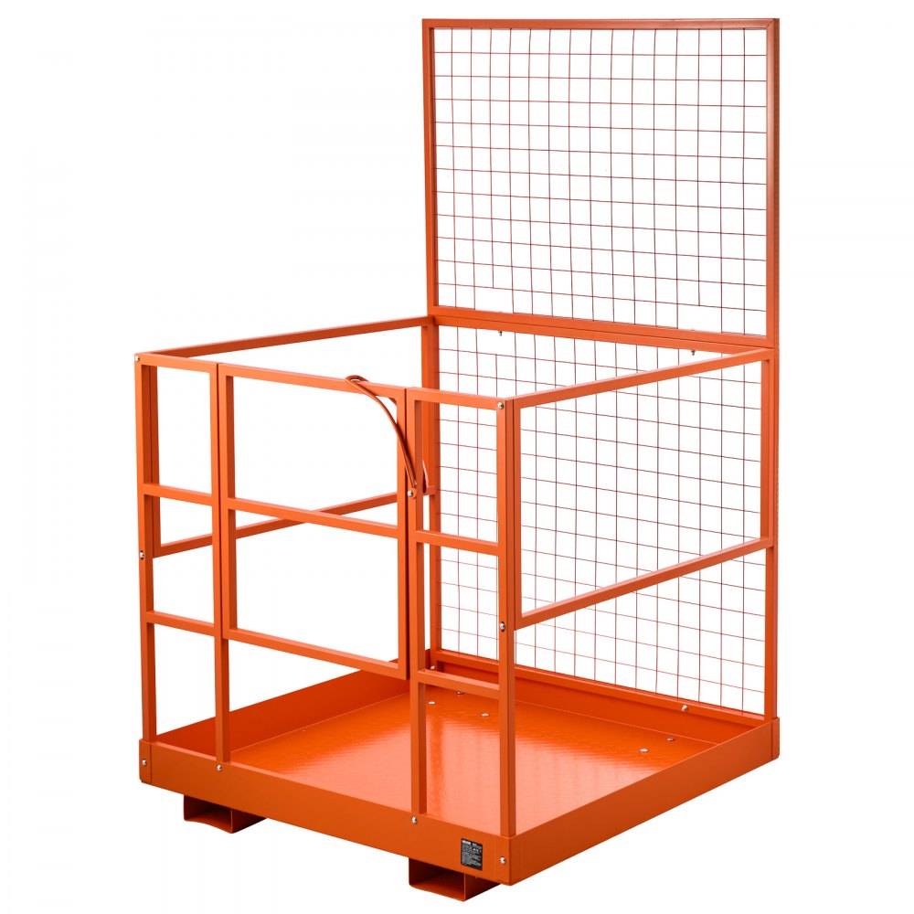 VEVOR Forklift Safety Cage, 48.2 x 45.2 Inch, Heavy Duty Forklift Man Basket, 1400 lbs Capacity Collapsible Work Platform Lift Basket with Safety Harness & Lock, for Most Aerial Jobs Lifting Loader