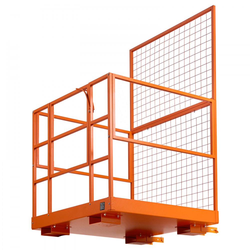 VEVOR Forklift Safety Cage, 48.2 x 45.2 Inch, Heavy Duty Forklift Man Basket, 1400 lbs Capacity Collapsible Work Platform Lift Basket with Safety Harness & Lock, for Most Aerial Jobs Lifting Loader