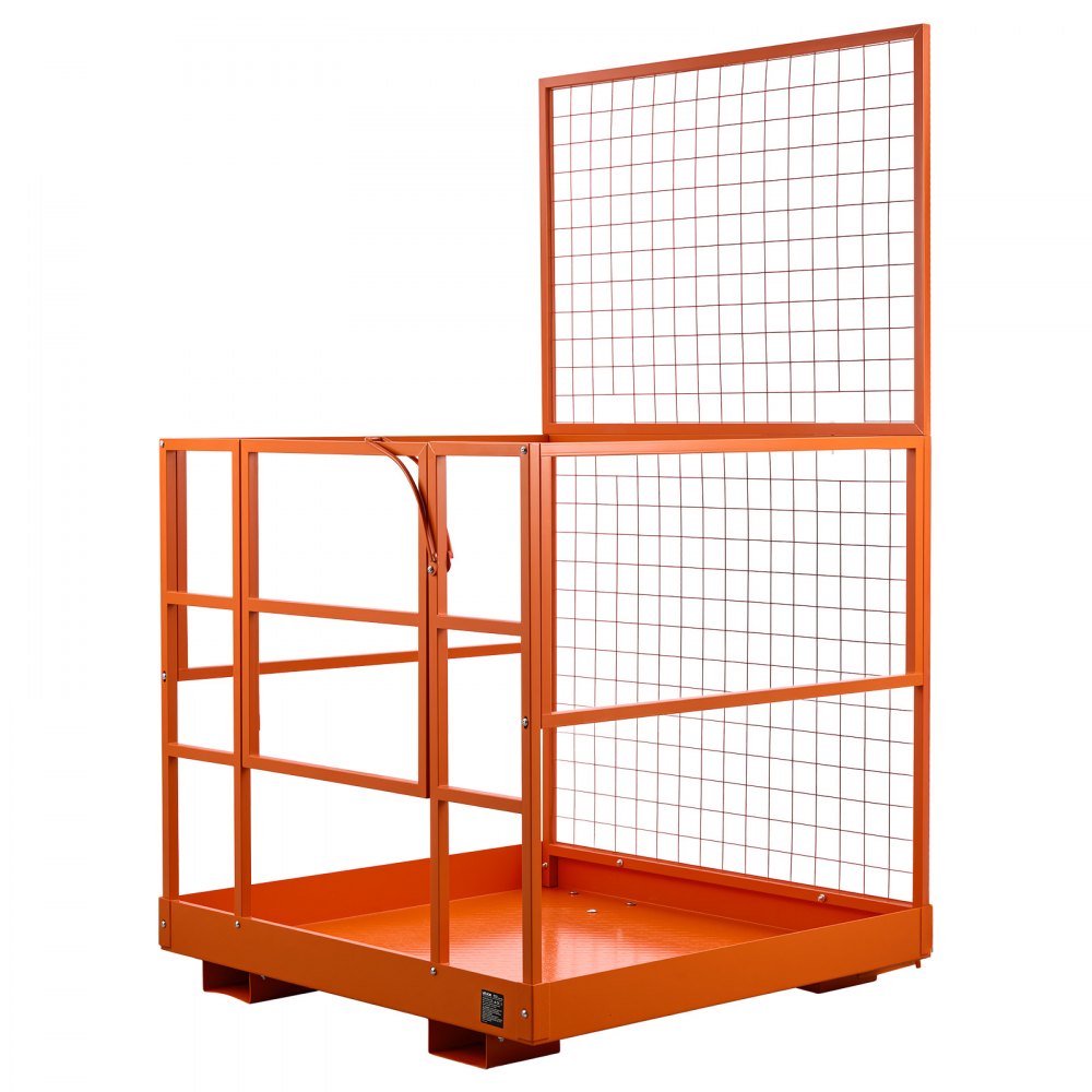 VEVOR Forklift Safety Cage, 48.2 x 45.2 Inch, Heavy Duty Forklift Man Basket, 1400 lbs Capacity Collapsible Work Platform Lift Basket with Safety Harness & Lock, for Most Aerial Jobs Lifting Loader