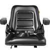 VEVOR Universal Forklift Seat Black PVC Tractor Seat, 6\"/150MM Adjustable Mower Seat Foldable Seat Including Armrests, Seat Belt, Seat Switch, Skid Steer Seat Fit Forklift, Tractor, Skid Loader