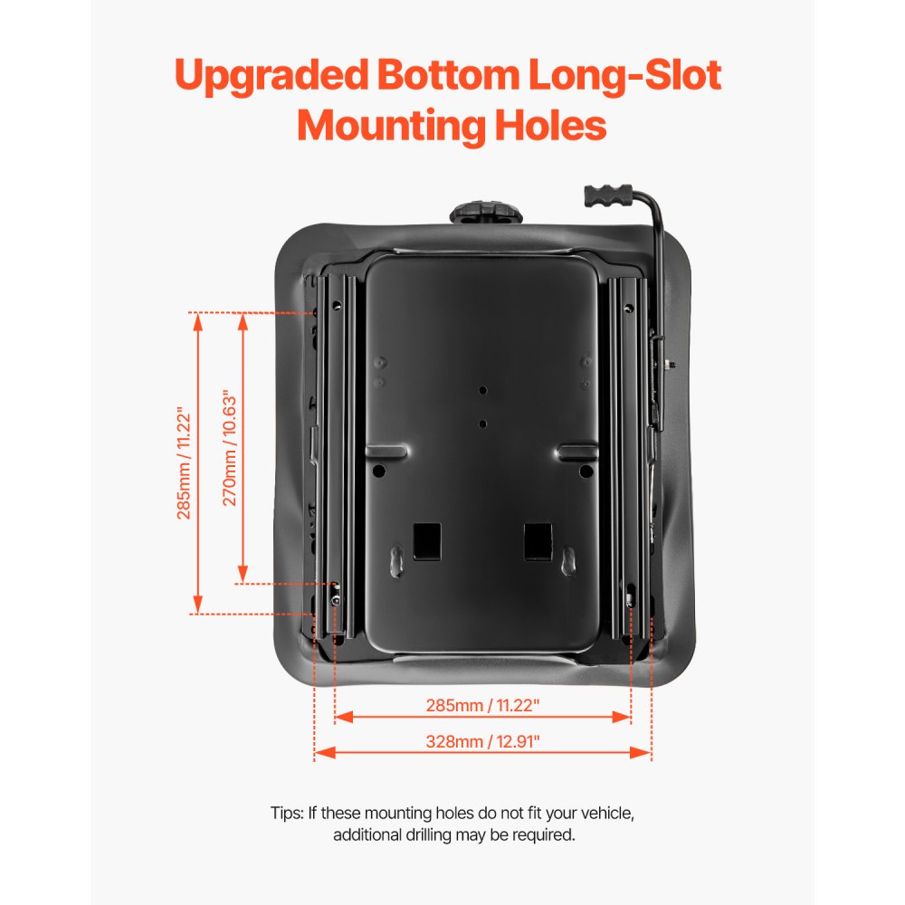 VEVOR Seat Suspension Kit With Seat Slider Track, Universal Seat Suspension with Dust Cover, 6in Front-to-Back Adjustable, Tractor Seat Suspension ‎Kit for Zero Turn Lawn Mower, Forklift