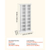 VEVOR Media Storage Cabinet, 8-Tier DVD Shelf Organizer, 22.01 x 8.74 x 50.98 in Multimedia Storage Organizer for CDs, DVDs, Books & Games, CD Shelf for Living Room, Home Office, Recording Room, White
