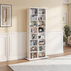 VEVOR Media Storage Cabinet, 8-Tier DVD Shelf Organizer, 22.01 x 8.74 x 50.98 in Multimedia Storage Organizer for CDs, DVDs, Books & Games, CD Shelf for Living Room, Home Office, Recording Room, White