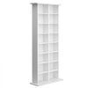 VEVOR Media Storage Cabinet, 8-Tier DVD Shelf Organizer, 22.01 x 8.74 x 50.98 in Multimedia Storage Organizer for CDs, DVDs, Books & Games, CD Shelf for Living Room, Home Office, Recording Room, White