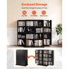 VEVOR Media Storage Cabinet, 4-Tier DVD Shelf Organizer, 24.02 x 14.49 x 33.31 in Multimedia Storage Organizer for CDs, DVDs, Books, Games, CD Shelf for Living Room, Home Office, Recording Room, Black