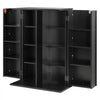 VEVOR Media Storage Cabinet, 4-Tier DVD Shelf Organizer, 24.02 x 14.49 x 33.31 in Multimedia Storage Organizer for CDs, DVDs, Books, Games, CD Shelf for Living Room, Home Office, Recording Room, Black