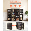 VEVOR Media Storage Cabinet, 4-Tier DVD Shelf Organizer, 24.02 x 14.49 x 33.31 in Multimedia Storage Organizer for CDs, DVDs, Books, Games, CD Shelf for Living Room, Home Office, Recording Room, Brown